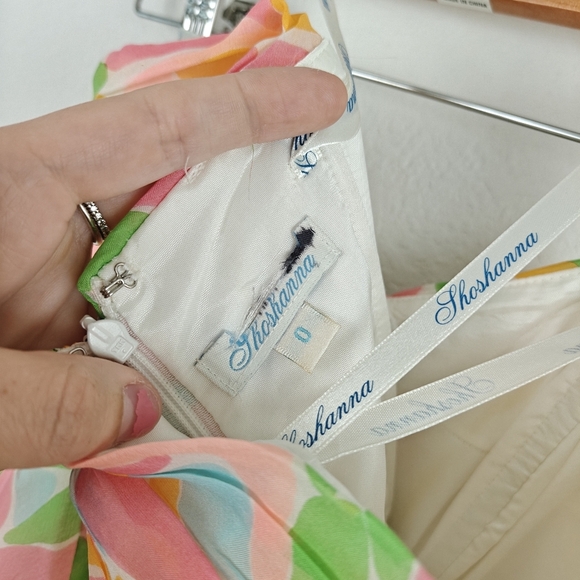 Shoshanna 100% Silk Strapless Floral Mini Summer Dress Size 0 Women's - Picture 11 of 13